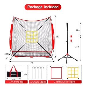 Zonloo Baseball Practice Net with Batting Tee